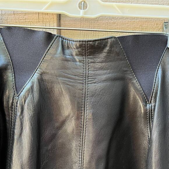 Vintage Black Long Leather Bagatelle Witch Skirt - Size 6 - SEE PHOTOS - Picture 8 of 11